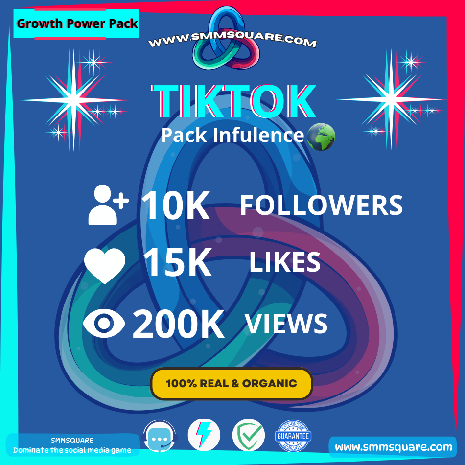 TIKTOK Pack Influence : 200K Vues + 15K Likes + 10K Followers